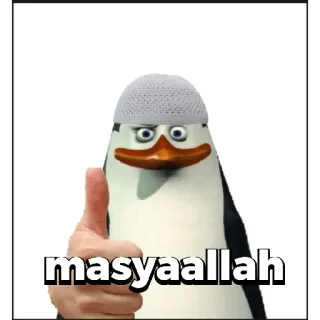 π 1d87e0b2 masyaallah penguin, masyaallah, islam, religion, arabic telegram sticker