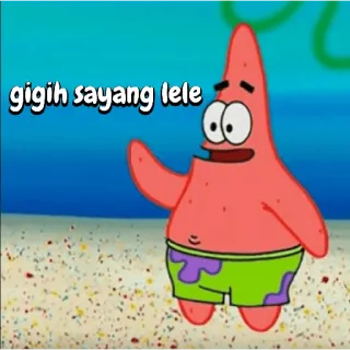 π abfc9981 Patrick Star Spongebob Squarepants gigih sayang lele patrick, starfish, cartoon, spongebob, waving telegram sticker