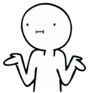 😀 3f901b82 만화, 어깨 으쓱, 의심, 무관심, 질문, 불확실, 흰색, 인물 whatsapp sticker