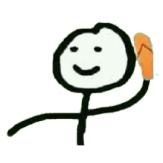 😀 b6c2569b 막대기 인간, 손 흔들기, 쪼리, 만화, 캐릭터 whatsapp sticker