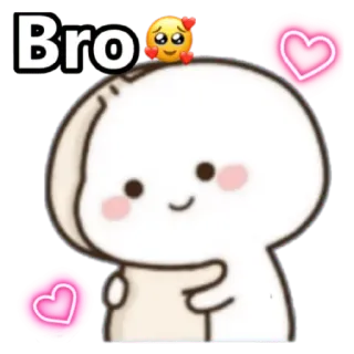 😀 c619e9a3 Bro 귀여운, 친구, 형제, 사랑, 이모티콘, 하트, 카와이 whatsapp sticker