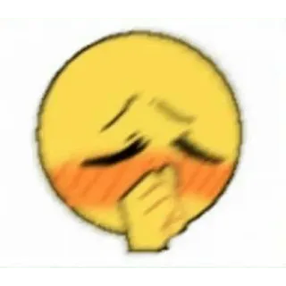 😀 11105435 絵文字, 悲しい, 照れる, 黄色, 表情 telegram sticker