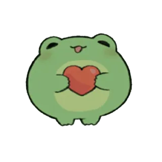 😀 2cb370be Frosch, Herz, süß, grün, Liebe, Tier whatsapp sticker