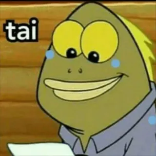 😀 e7654f49 tai spongebob, kreskówka, mem, ryba, śmieszne, naklejka telegram sticker