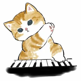 😀 552ca648 gatto, gattino, pianoforte, musica, animale, carino, tastiera whatsapp sticker