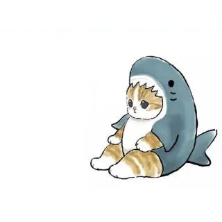 😀 7e347365 gatto, gattino, squalo, costume, carino, animale, animale domestico whatsapp sticker
