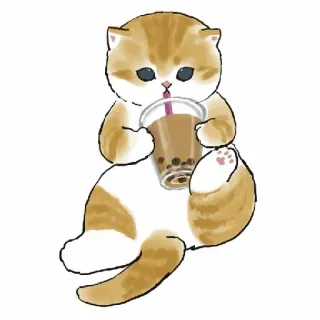 😀 d695a298 gatto, gattino, boba, tè, bevanda, carino, kawaii, adesivo whatsapp sticker