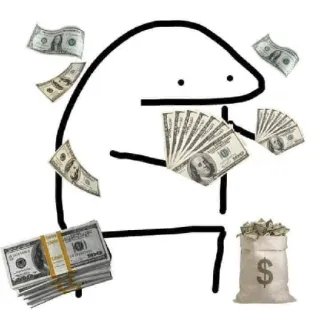 😀 5ef0e075 money, wealth, dollars, cartoon, meme telegram sticker
