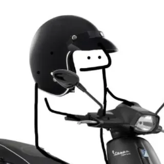 😀 7b7b06d8 motorcycle, helmet, stick figure, scooter, transportation, vehicle telegram sticker