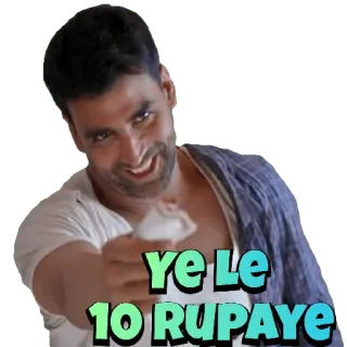 😀 82f53a02 Ye Le
10 RuPAYE Ấn Độ, người đàn ông, tiền, rupee, cử chỉ telegram sticker