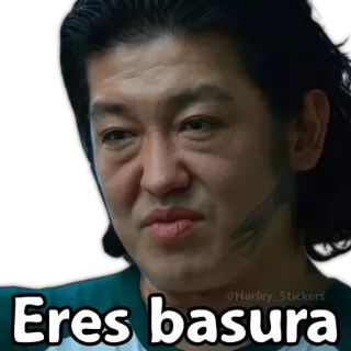 😀 97d3ffb6 Eres basura insult, Spanish, you are trash, offensive, expression, face telegram sticker