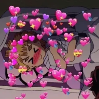 😀 1ea0e9e9 Zenitsu Agatsuma Demon Slayer Anime, Serce, Kreskówka, Szczęśliwy, Uśmiech, Demon Slayer telegram sticker