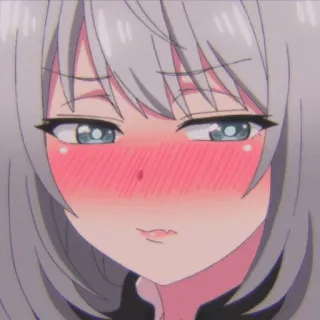 😀 9ad0a05b Anime, Dziewczyna, Rumieniec, Słodkie, Manga telegram sticker