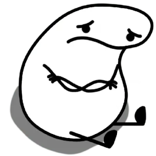 😀 f0a94607 sedih, duduk, kartun, putih, karakter whatsapp sticker