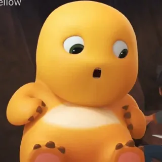 😀 027cf224 ไดโนเสาร์, การ์ตูน, น่ารัก, สีเหลือง telegram sticker