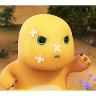 😀 8554f99f การ์ตูน, ตัวละคร, สัตว์, สีเหลือง, น่ารัก, บาดเจ็บ telegram sticker