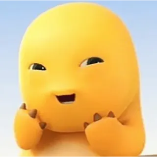 😀 ba20df0e ไดโนเสาร์, การ์ตูน, น่ารัก, สีเหลือง, สัตว์ประหลาด telegram sticker