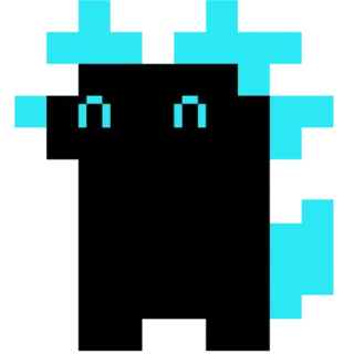 😀 aacb0c5b pixel art, creatura, animale, carino, blu, nero, minimalista, arte digitale whatsapp sticker