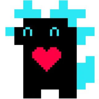 😀 bff89386 pixel art, carino, mostro, cuore, animale, grafica whatsapp sticker