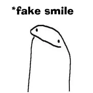 😀 2c8ad918 *fake smile falsches Lächeln, Meme, Gekritzel, weißer Hintergrund telegram sticker