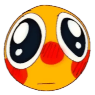😀 52dceec6 Эмодзи, Милый, Круглый, Желтый, Большие глаза telegram sticker