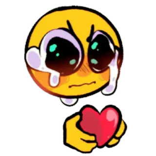 😀 7d590cd3 Эмодзи, Плачущий, Сердце, Грустный, Эмоциональный telegram sticker