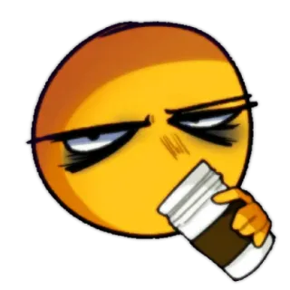 😀 894c2638 Эмодзи, Кофе, Уставший, Выражение, Лицо telegram sticker