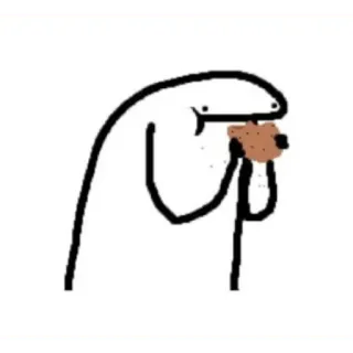 😀 568c4d3d stick figure, eating, cookie, cartoon, simple, character telegram sticker