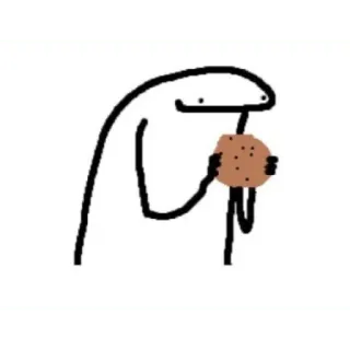 😀 7cc42c95 stick figure, cookie, eating, cartoon telegram sticker