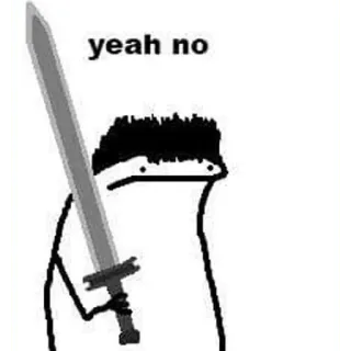 😀 c59eb802 yeah no stick figure, sword, humor, cartoon, meme telegram sticker