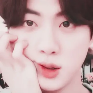 😀 04fbae69 Jin Kポップ, アイドル, 歌手, アジア人, ポートレート, 男性, BTS telegram sticker