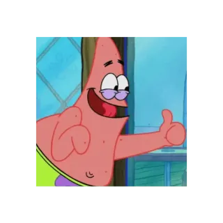 😀 80838466 Patrick Star SpongeBob SquarePants Cartoon, Patrick, Daumen hoch, Fröhlich, Spongebob telegram sticker