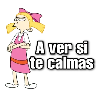😀 3be32225 Helga Pataki Hey Arnold! A ver si te calmas Helga Pataki, Hey Arnold!, Cartoon, Beruhig dich!, Beruhig dich, Animation, TV Serie, Nicktoons, 90er Cartoon telegram sticker
