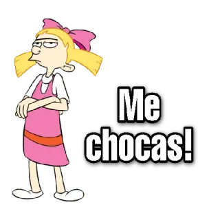 😀 3c610230 Helga Pataki Hey Arnold! Me chocas! Helga, Pataki, Hey Arnold, Zeichentrick, 90er, Nickelodeon telegram sticker