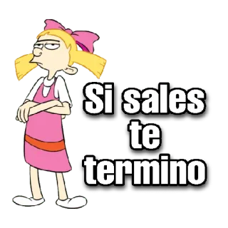 😀 500e3037 Helga Pataki Hey Arnold! Si sales te termino Cartoon, Helga Pataki, Hey Arnold, Spanisch, Drohung, Beziehung telegram sticker