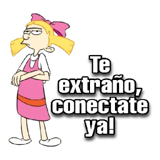 😀 a296efea Helga Pataki Hey Arnold! Te extraño, conectate ya! Cartoon, Helga Pataki, Hey Arnold, Nickelodeon, Vermisse dich, Jetzt verbinden telegram sticker