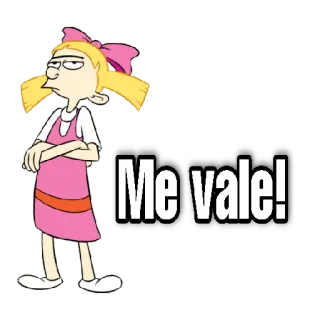 😀 a98935e5 Helga Pataki Hey Arnold! Me vale! Cartoon, Einstellung, Gleichgültigkeit, Spanisch, 90er, Nickelodeon telegram sticker