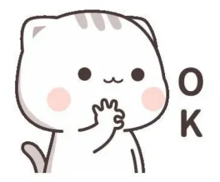 🧉 4d2f0cc9 OK кот, наклейка, милый, ок, хорошо, согласен telegram sticker