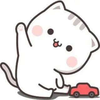 🧉 b64c6510 кот, мультфильм, животное, милый, котёнок, машина, игрушка telegram sticker