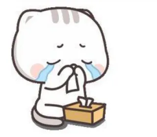 🧉 c8f1b7ed кот, плачет, грустный, слезы, салфетка, каваи telegram sticker