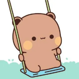 🍄 e7e97f53 gấu, dễ thương, hoạt hình, kawaii, động vật, xích đu telegram sticker