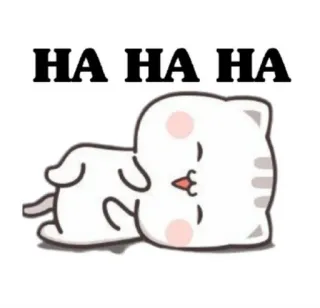 😂 0855742d HA HA HA HA cat, laugh, cartoon, funny, humor, haha whatsapp sticker