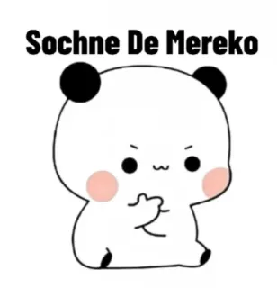 🤔 5b21c0ca Sochne De Mereko cartoon, middle finger, panda, cute, animal whatsapp sticker