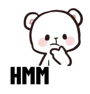 🤔 91d7f3b6 HMM bear, thinking, hmm, cartoon, cute whatsapp sticker