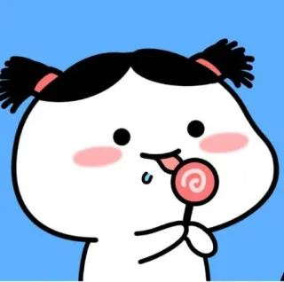 🍭 3cb9fb00 卡通, 可爱, 棒棒糖, 吃, 女孩 telegram sticker