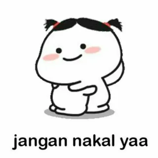 🌔 d06b07dc jangan nakal yaa lindo, kawaii, dibujos animados, personaje whatsapp sticker