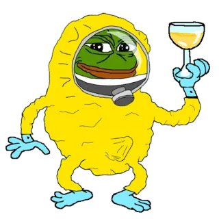 🛡 03b464f4 Pepe the Frog Meme, Żaba, Kombinezon ochronny, Picie telegram sticker