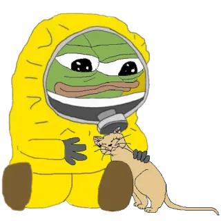 🛡 2710cba4 Pepe Mem, Pepe, Kombinezon ochronny, Kot, Śmieszne, Mem internetowy telegram sticker