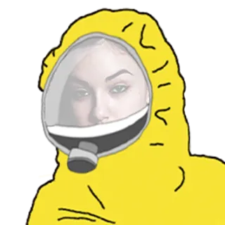 🛡 5112086c Kombinezon ochronny, Bezpieczeństwo, Ochrona, Kobieta, Kreskówka telegram sticker