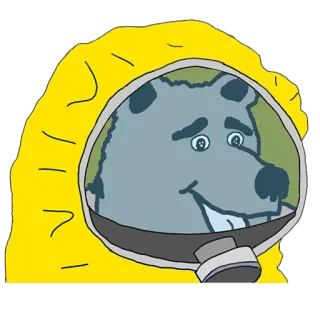 🛡 7c0a9079 kreskówka, niedźwiedź, kombinezon ochronny, zwierzę telegram sticker